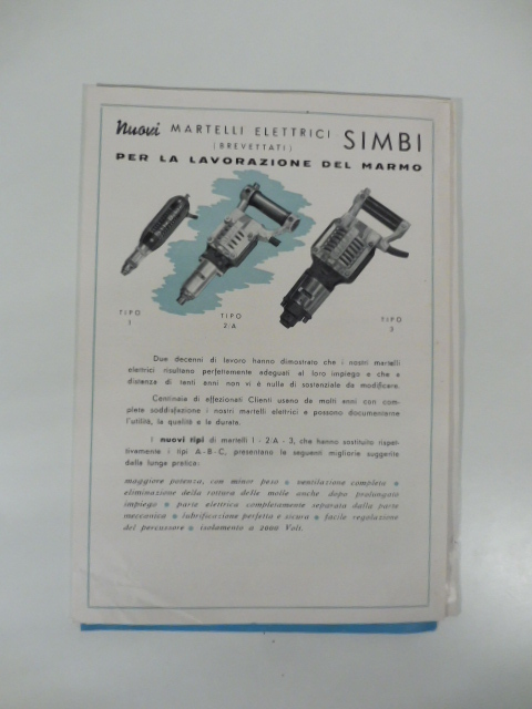 Martelli elettrici Simbi; Nuovi martelli elettrici Simbi per la lavorazione del marmo